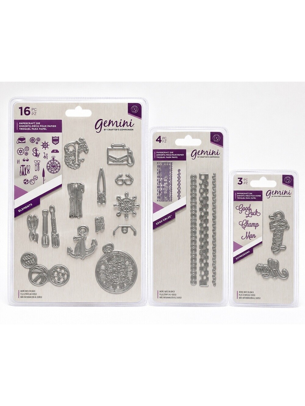Gemini Crafter’s Companion Metal Die Lot Elements Edge’ables Expressions 23 Pc